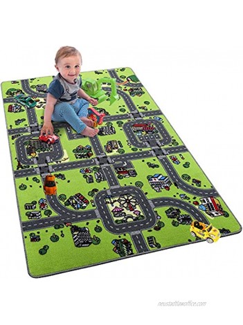 Softlife Kids Carpet Play Mat Rug Large 48" x 70" City Life Great for Playing with Cars Children Area Rugs for Bedroom Playroom Nursery