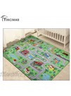 Yincimar Kids Carpet Playmat Rug,6.6x5.0 ft Extra Large City Life Carpet Learning Exercise Mat Educational Car Rug Play Game Rug for Baby Toddler Boy Bedroom Playroom