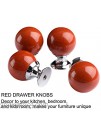 AMOYSTONE 4PCS Red Jasper Drawer Knobs Cabinet Dresser Kitchen Handle Pulls Nature Crystal Stone Sphere Bulk Small 1"
