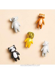 UULU 5Pcs Cute Animal Knobs Kids Handles Ceramic Knobs Children's Room Door Nursery Cupboard knobs Lovely Cabinet pulls Drawer knob for Kids with Screws