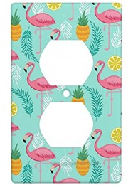 Flamingo Single Gang Duplex Electrical Decorative Outlet Wall Plate Receptacle Switch Plates for Decor Nursery Teen Toddler Room Decor Bedroom Bathroom Playroom