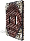 Rainbow Trading RA 3705 Woven Leather Decorative Double Switch Plate Cover