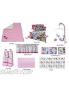 Bacati Botanical Girls Fabric Memory Photo Bulletin Board Pink