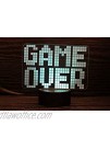 3D Visual Lamp Game Over Letter Night Light LED Illusion16 Colors Changing Remote Bedroom Game Room Decor Xmas Holiday Birthday Gift for Kids Game Player Lovers
