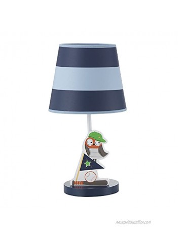 Bedtime Originals Baby League Stripe Sports Owl Lamp with Shade & Bulb Blue
