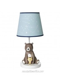 Lambs & Ivy Sierra Sky Blue Brown Bear Nursery Lamp with Shade & Bulb