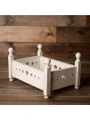 Baby Photography Bed Baby Photo Props,Newborn Posing Props Detachable Wooden Bed,Newborns Doll Bed for Photo Studio Home Accessories Size:White