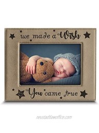 Bella Busta- We made a Wish & You Came True- Baby Picture Frame- Baby shower Gift- Baby Gift-Mother's Day Gift-Father's Day gift-Engraved Leather Picture Frame 4 x 6 Horizontal