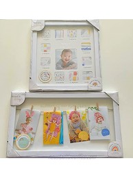 C. R. Gibson "Suddenly Our Everything" Baby Clothespin Photo Frame Bundled with C. R. Gibson "Baby First Year" Photo Frame 2 pieces
