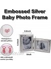 Embossed Metal Silver Baby Picture Frame,Vertical Horizontal Combo 3.5 by 5 Inch