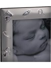 Embossed Metal Silver Baby Picture Frame,Vertical Horizontal Combo 3.5 by 5 Inch