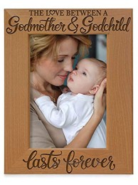 KATE POSH The Love Between a Godmother and Godchild is Forever. Baptism Gifts Gifts from Goddaughter from Godson on My Baptism Day. Engraved Natural Wood Picture Frame 4x6-Vertical