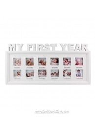My First Year Frame Baby Picture Keepsake Frame for Photo Memories White