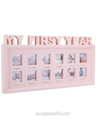 Oumefar Durable Exquisite My First Year Baby Picture Keepsake Frame Newborn Photo Frames Christmas for Room Decor Anniversary