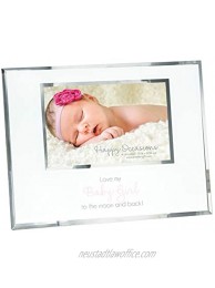 Pavilion Gift Company 61162 Love Girl to The Moon and Back 4x6 Newborn Baby Picture Frame Pink