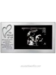 SONOGRAM PHOTO FRAME Miracle of Life 4"x8" Satin Silver Steel New Baby Baby Shower