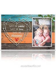 Twins Baby Gifts Baby Shower Gifts for New Twins Mom Grandma Twins Baby Nursery Decoration -Twice The Love- Wood Photo Frame WF014