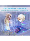 Apunol Baby Sleep Soother White Noise Sound Machine Projector Night Light Portable Stuffed Teddy Baby Gifts Bear Toy with 18 Soothing Sounds Auto-Off Timer Cry Sensor for Kids