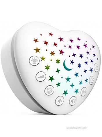 BEREST A13 White Noise Machine & Baby Sleep Soother with 15 Soothing Sounds & Projector Star Night Light Cry Sensor Rechargeable Lithium Battery Portable for Baby Toddlers Attaches to Crib