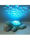 Fisca Baby Sleep Soother Infant Slumber Buddies 60 Lullabies White Noise Starlight Projection Sound Machine Plush Hippo