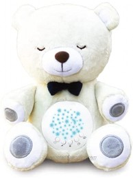 LumiSoother Bear Baby White Noise Machine Music Soother for Sleep Night Light Projector Sound Machine Stuffed Animal