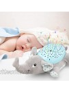 RYP Baby Sleep Soother Infant Slumber Buddies 60 Lullabies White Noise Starlight Projection Sound Machine Plush Grey Elephant