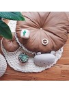 Abreeze Baby Mat Round Nursery Rug Play Pad Crawling Mat Crawl Cushion with Little Balls Air-Conditioned Rug Bed Valance Decoration for Kids Children Toddlers Bedroom-Brown