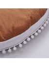 Abreeze Baby Mat Round Nursery Rug Play Pad Crawling Mat Crawl Cushion with Little Balls Air-Conditioned Rug Bed Valance Decoration for Kids Children Toddlers Bedroom-Brown