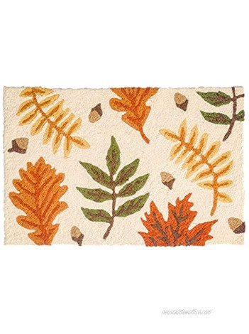 Bold Harvest Leaves Machine Washable 20" x 30" Jellybean Accent Rug