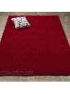 Cozy Shag Collection Red Solid Shag Rug 3'3"X4'7" Contemporary Living and Bedroom Soft Shaggy Area Rug