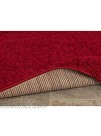 Cozy Shag Collection Red Solid Shag Rug 3'3"X4'7" Contemporary Living and Bedroom Soft Shaggy Area Rug