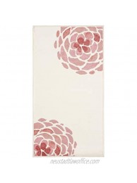 Evolur Home Madison Blooming Peony Nursery Rug 55"x31.5" in Rose Quartz and Ivory