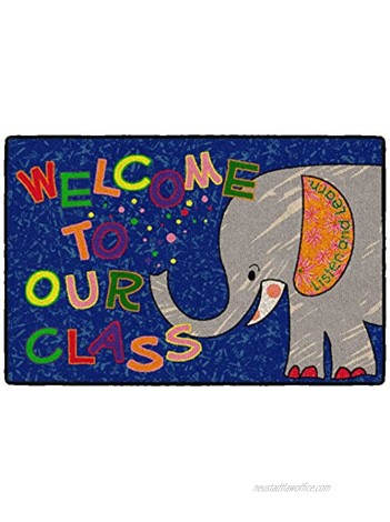 Flagship Carpets Childrens Multicolor Welcome Mat for Classroom or Kids Home School Room Kids Room and Playroom or Entryway Rug 2' x 3' Elephant