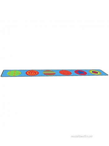 Flagship Carpets Patterned Circles Kids Classroom Playroom or Childrens Bedroom Runner 13" Rectangle FE297-01A