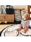 HILTOW Round Rugs Baby Rug Nursery Rugs Cute Fox Design Home Decoration Area Rugs Bedroom Living Room Carpet Mat Baby Crawling Mats Kids Play Mat Machine Washable Rugs Whilte,Diameter : 39 inches
