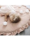 HOUTBY Round Carpet Sweet Baby Playmat Kid Rug Cartoon Color Soft Comfortable Play Mat Baby Room Decoration Pink