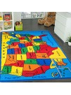 Kids Rug USA Map Area Rug 5x7 Approx : 4'11" X 6' 10" Non Slip Gel Backing Activity Centerpiece Play Mat