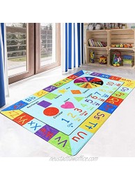 LIVEBOX Kids Rug for Bedroom 4' x 6' Washable ABC Number and Color Educational Learning & Game Non-Slip Children Playroom Area Rugs for Living Room Nursery Entryway Kids Tent