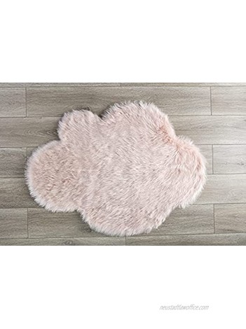 Machine Washable Faux Sheepskin Blush Cloud Area Rug 32" x 44" Soft and Silky Perfect for Baby's Room Nursery playroom 2' 7" x 3' 7" Blush Cloud