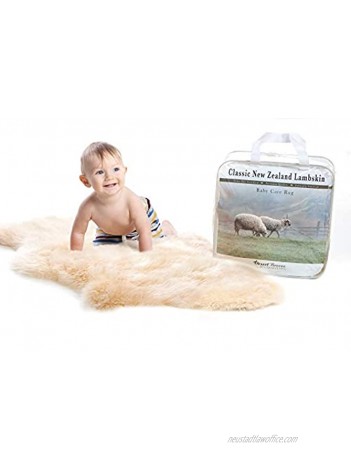 New Zealand Baby Sheepskin Ethically Sourced Silky Soft Natural Length Wool Un-Shorn Baby Care Lambskin Rug Premium Quality XL 37+ inches in Length