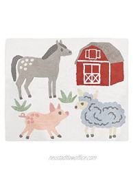 Sweet Jojo Designs Farm Animals Accent Floor Rug or Bath Mat Farmhouse Barn Horse Sheep Pig Barnyard