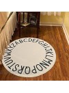 USTIDE ABC Kids Rug Round Educational Alphabet Play Mat Cotton Large Activity Floor Rug Non-Slip Crawling Mat for Children Toddlers Bedroom Classroom Washable 47Inch,Beige