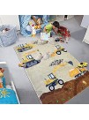 USTIDE Soft Kids Play Mat 4'x6' Cartoon Excavator Digger Kids Carpet Non Slip Children Rug Fluffy Playroom Nursery Carpet