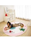 YOHA Baby Soft Nursery Rug Kids Play Mat Kidsroom Round Rug Non-Slip Crawling Carpet Living Room Mats Area Rugs Mermaid,2.6'