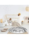 Yuehuam 33.5 inch Baby Round Rug Cotton Forest Animal Crawling Mat Area Rugs for Nursery Kids Soft and Washable Play Floor Carpet for Living Room Bedroom