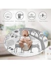Yuehuam 33.5 inch Baby Round Rug Cotton Forest Animal Crawling Mat Area Rugs for Nursery Kids Soft and Washable Play Floor Carpet for Living Room Bedroom