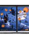 4 Sheets 52 PCS Halloween Window Stickers Double-Sided Removable Window Clings for Halloween Party Pumpkin Stickers Witch Decals for Glass Wall Window