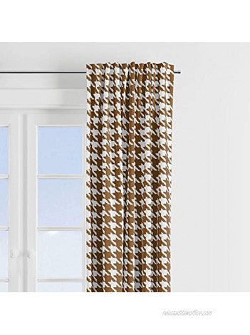 Bacati Metro Houndstooth White Chocolate Single Curtain Panel