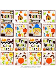 Black Duck Brand Set of 16 Gel Window Stickers Fall Harvest Theme Tractors Scarecrows Pumpkins and More!