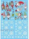 BoutiQ PVC Christmas Window Stickers 4 Sheets 25x35cm Snowflakes Sata Claus Window Clings,Xmas Decals for Home and Shop Christams Decoration,25Wx35L